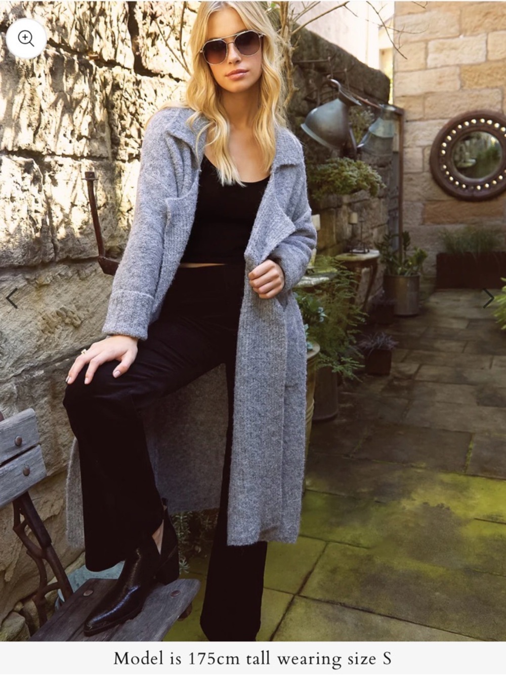 Belle & Bloom Born To Run Sustainable Sweater Coat Grey Size L-XL